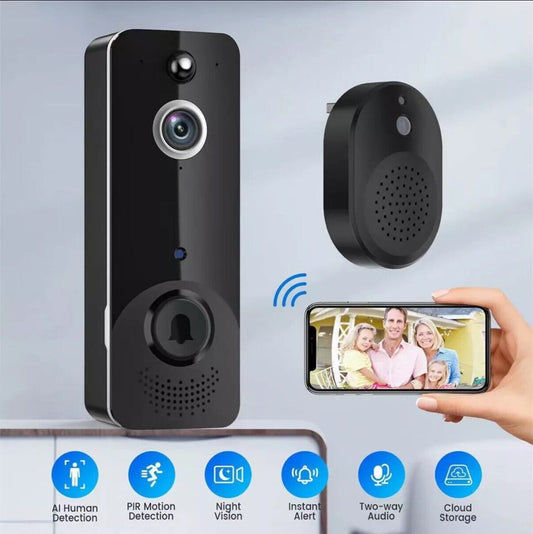 Smart Video Doorbell - HD Wireless Doorbell with Motion Detection, Night Vision & 2-Way Audio