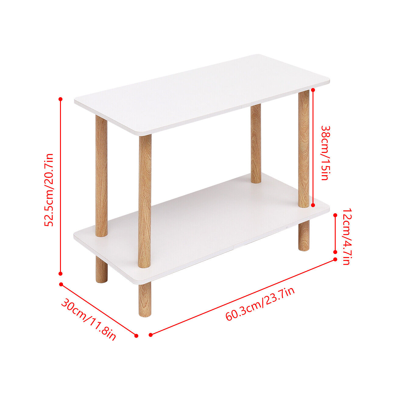 Modern White Simple Coffee Table - Sofa Side Table, End Table for Living Room