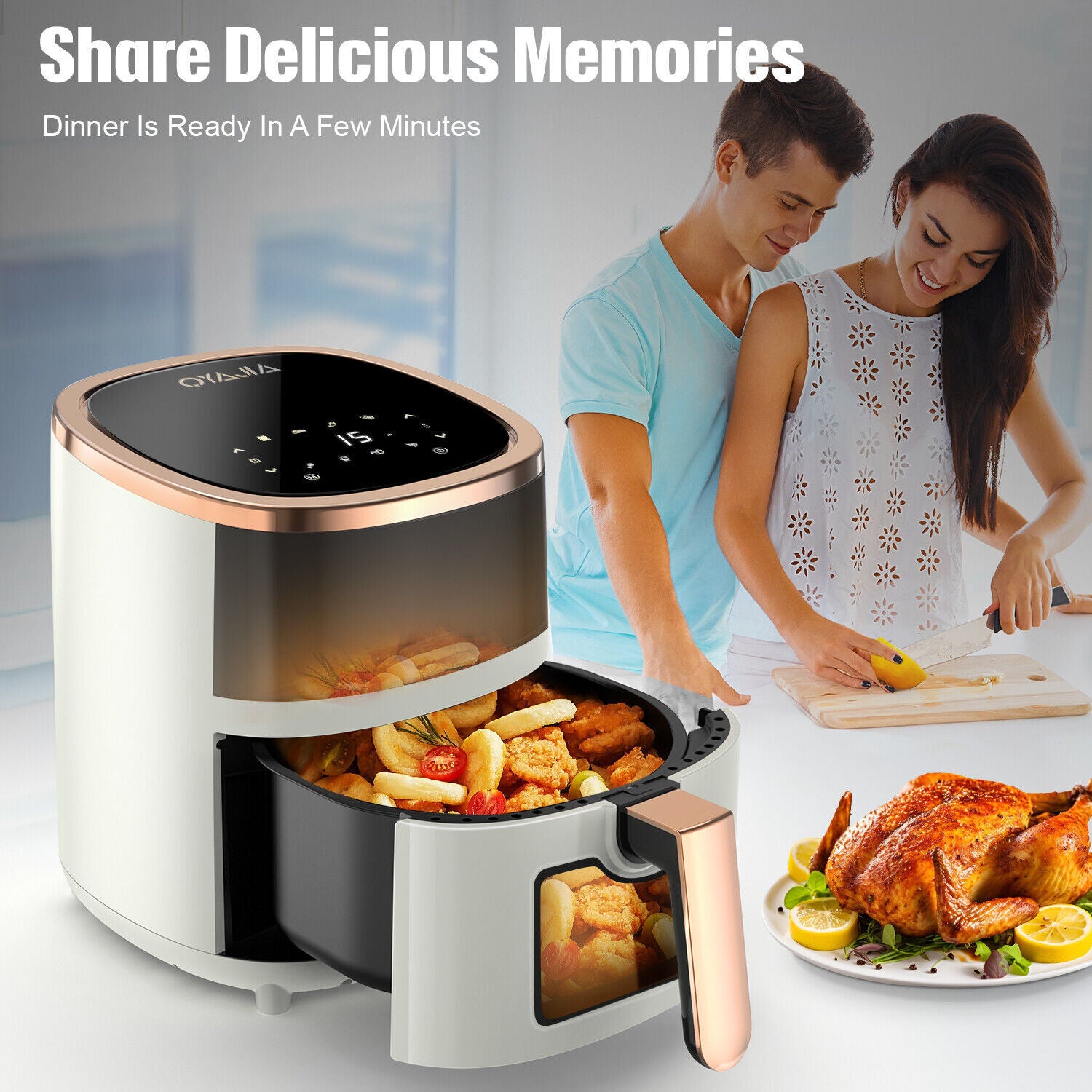 DBL MAX 5L Transparent Digital Air Fryer – Healthy Cooking Redefined!