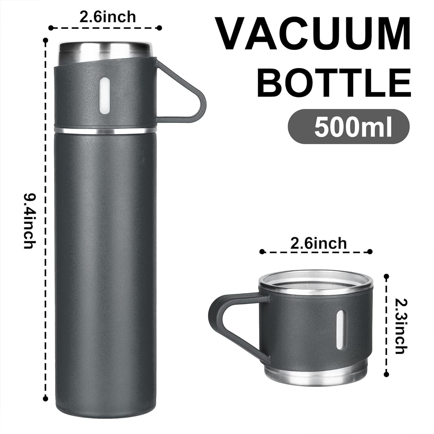Stainless Steel Thermo Bottle Vacuum Insulated Flask with Cup for Coffee Tea