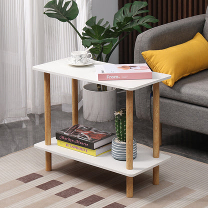 Modern White Simple Coffee Table - Sofa Side Table, End Table for Living Room