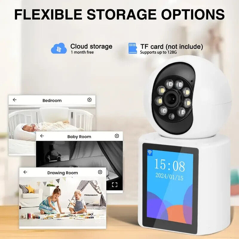 Baby Monitor 4K PTZ Wifi Camera Indoor CCTV Elderly Pet Dog 2 Way Video Talk