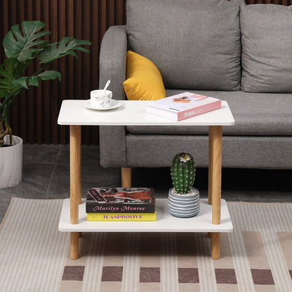 Modern White Simple Coffee Table - Sofa Side Table, End Table for Living Room