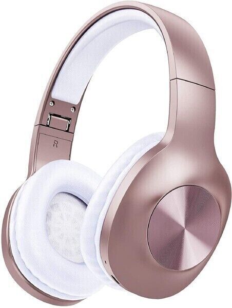 ROSE GOLD Bluetooth 5.0 over Ear Headphones, Soft Pads, Built-In Mic