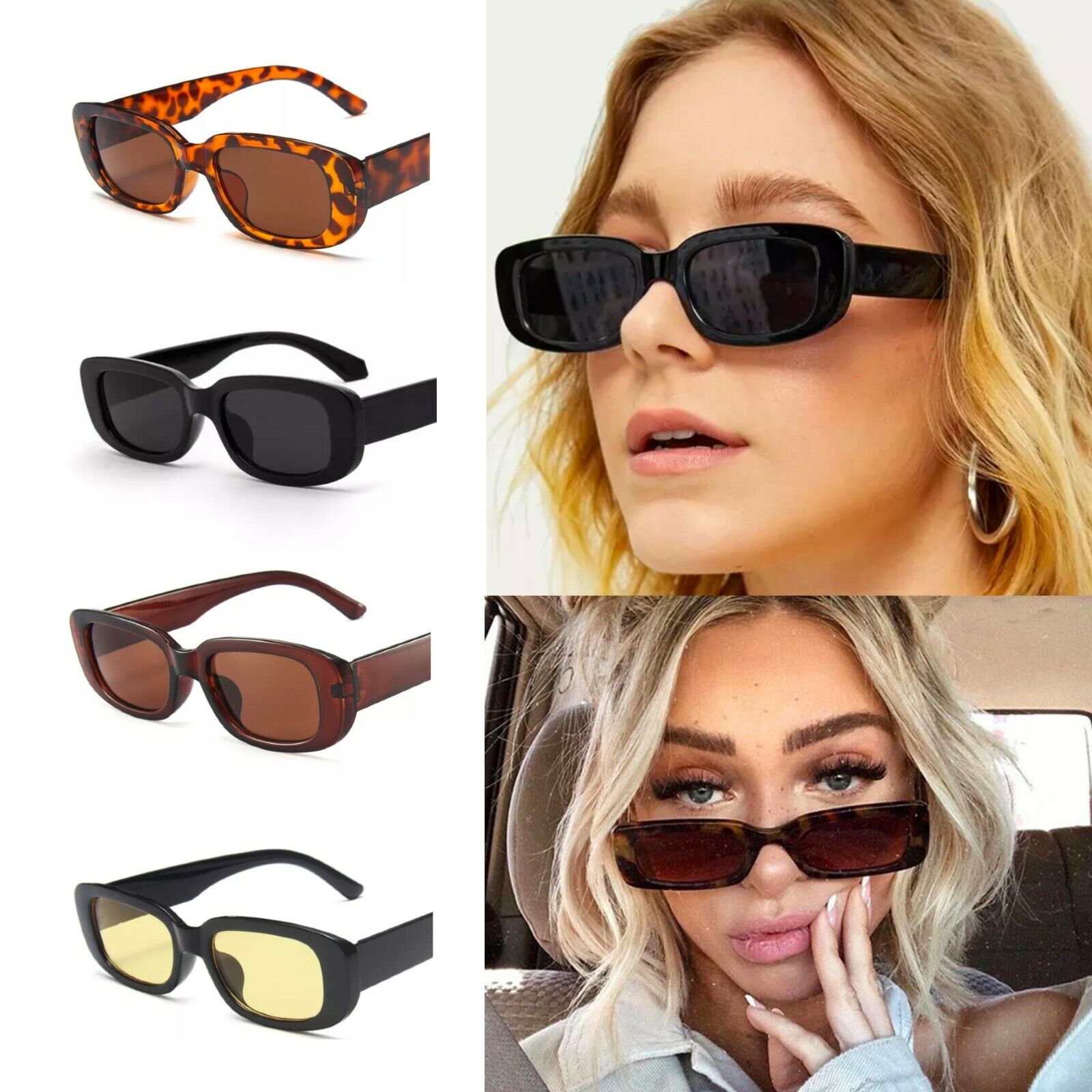 Fashion Retro Y2K Rectangle Sunglasses Shades Sun Glasses Women UV400