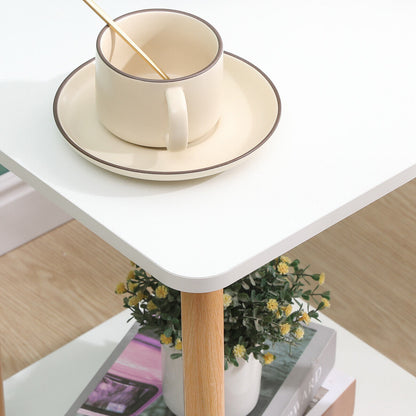 Modern White Simple Coffee Table - Sofa Side Table, End Table for Living Room