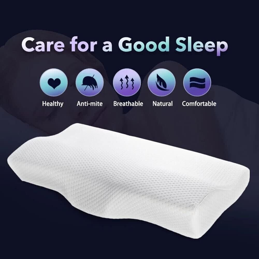 Contour Memory Foam Cervical Support Pillow Neck Pain Relief Sleeping Orthopedic