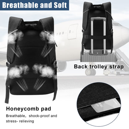 Unisex Laptop Backpack - Anti-Theft, USB Port, Waterproof Travel & Business Bag