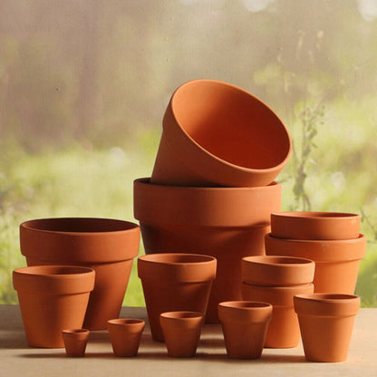 10 Pack Clay Plant Pots Patio Terracotta Pots Flowers Herbs Indoor Outdoor Decor