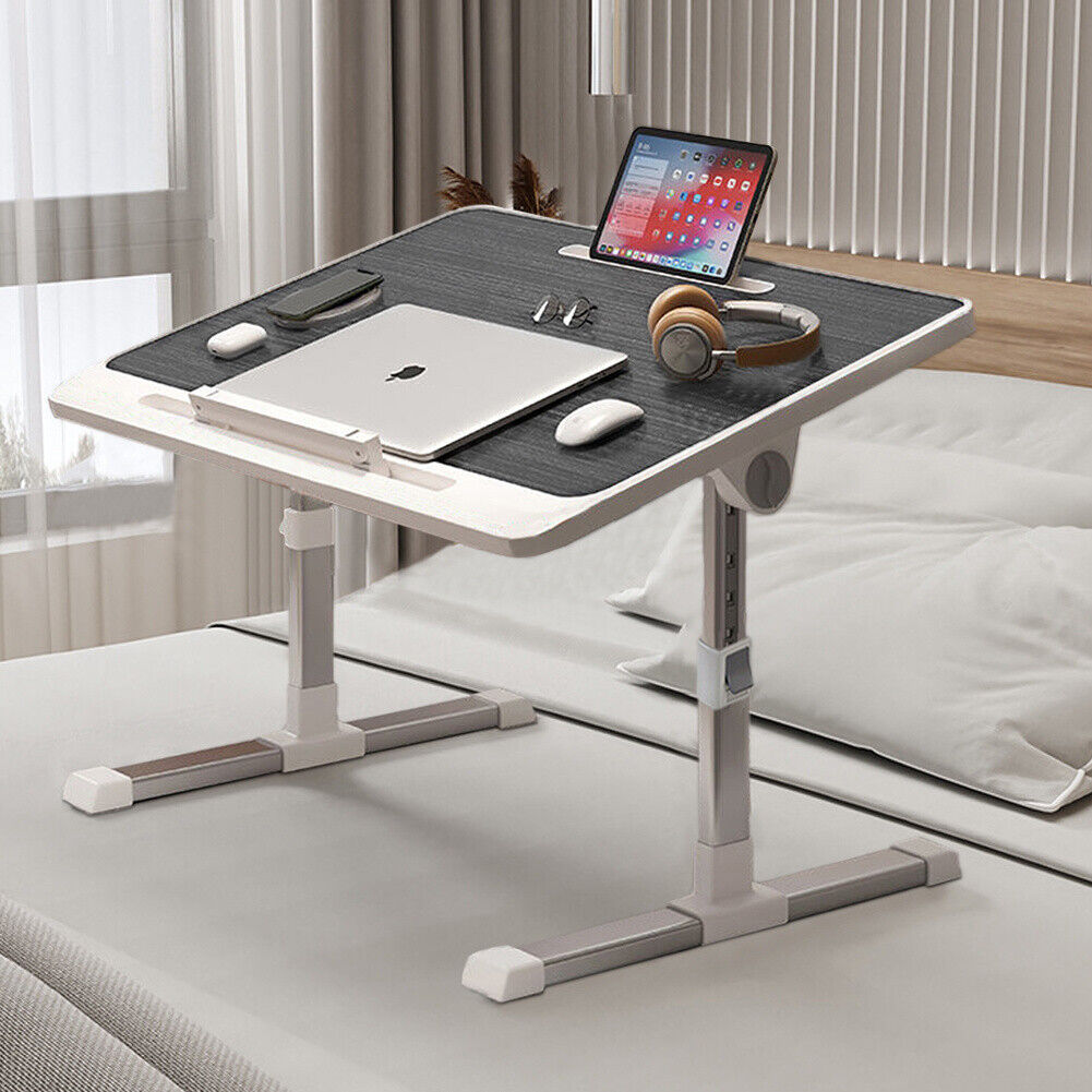 Adjustable Folding Laptop Table Desk with USB Socket – Portable Bed Tray for Sofa, Couch, and Workstation Use