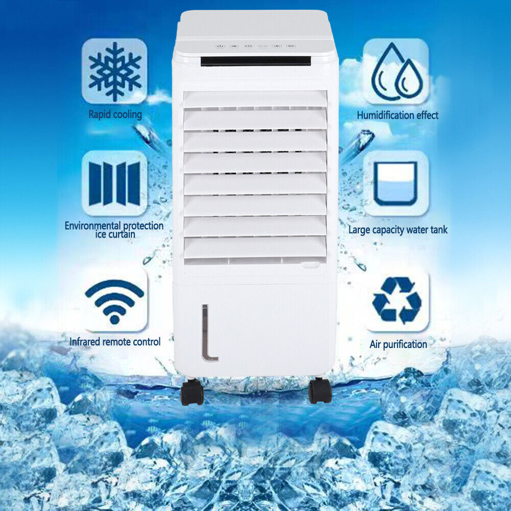 7L Portable Air Cooler Fan with Remote Control – Ice Cold Air Conditioning Unit with LED Display, Adjustable Speeds & Timer – Humidifier & Cooling System for Home or Office (80W)