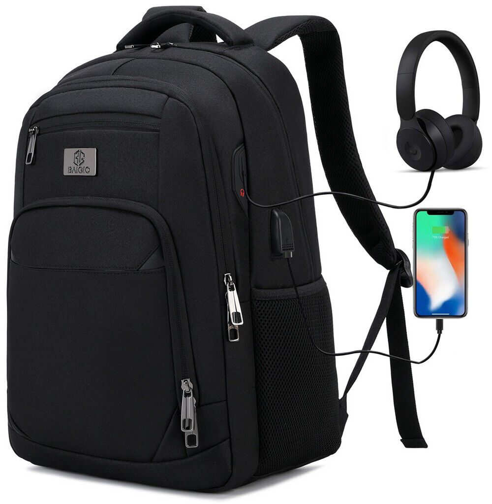 Unisex Laptop Backpack - Anti-Theft, USB Port, Waterproof Travel & Business Bag