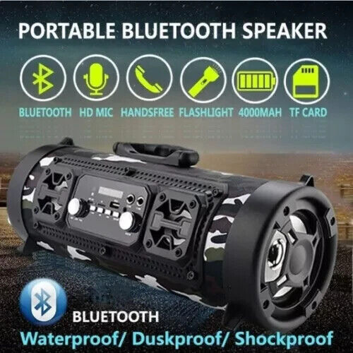 Wireless Bluetooth Speaker Loud Bass Speaker Stereo Radio HIFI FM TF AUX