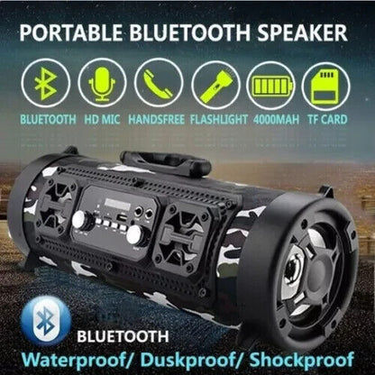 Wireless Bluetooth Speaker Loud Bass Speaker Stereo Radio HIFI FM TF AUX