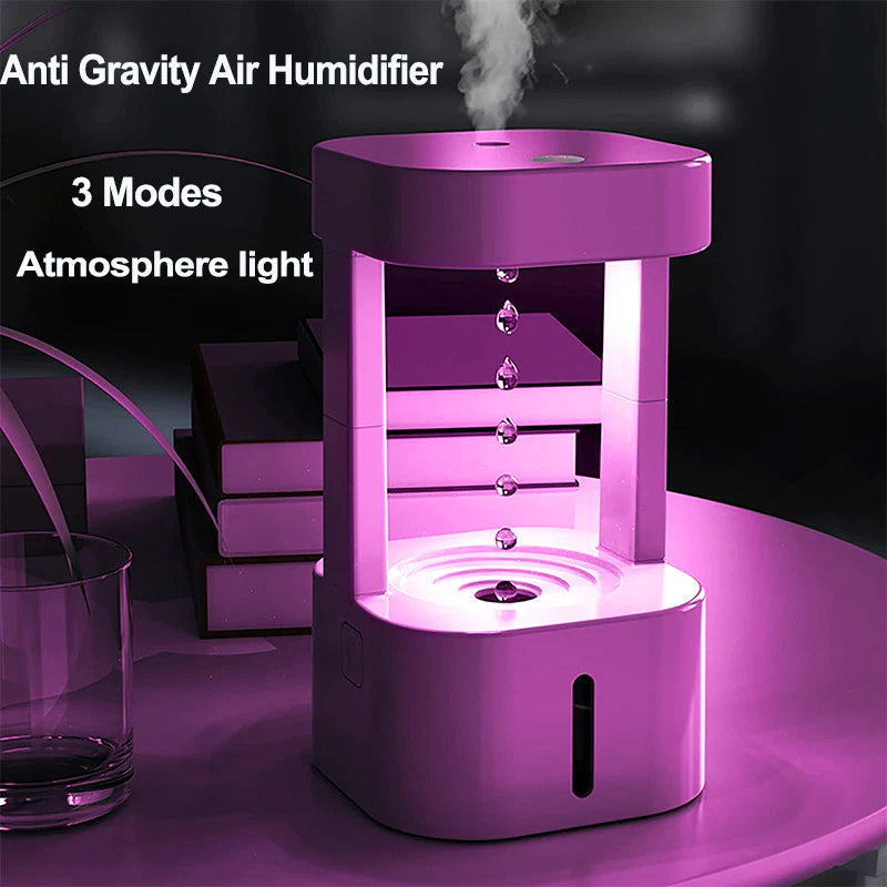 Revolutionary Anti-Gravity Water Droplet Humidifier: Elevate Your Space with Refreshing Mist! Ideal for Bedroom, Office, and Beyond – Ultra-Quiet, 580ML Tank for Ultimate Comfort.