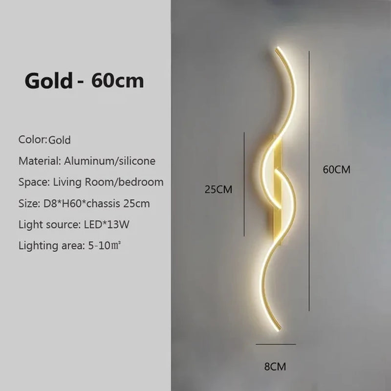 Sleek Simplicity: Long Strip LED Wall Sconce - Minimalist Bedroom and Living Room Indoor Lighting Fixture