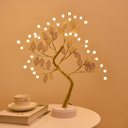 Twinkle in Every Corner: Tabletop Tree Lamp with Decorative LED Lights – Powered by USB or AA Batteries for a Cozy Bedroom, Home, and Party Glow!