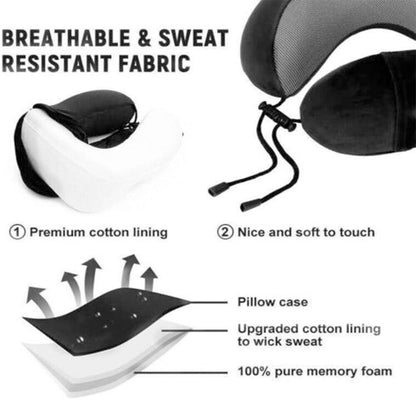Memory Foam U Shaped Travel Pillow Neck Support Soft Head Rest Car Plane Cushion