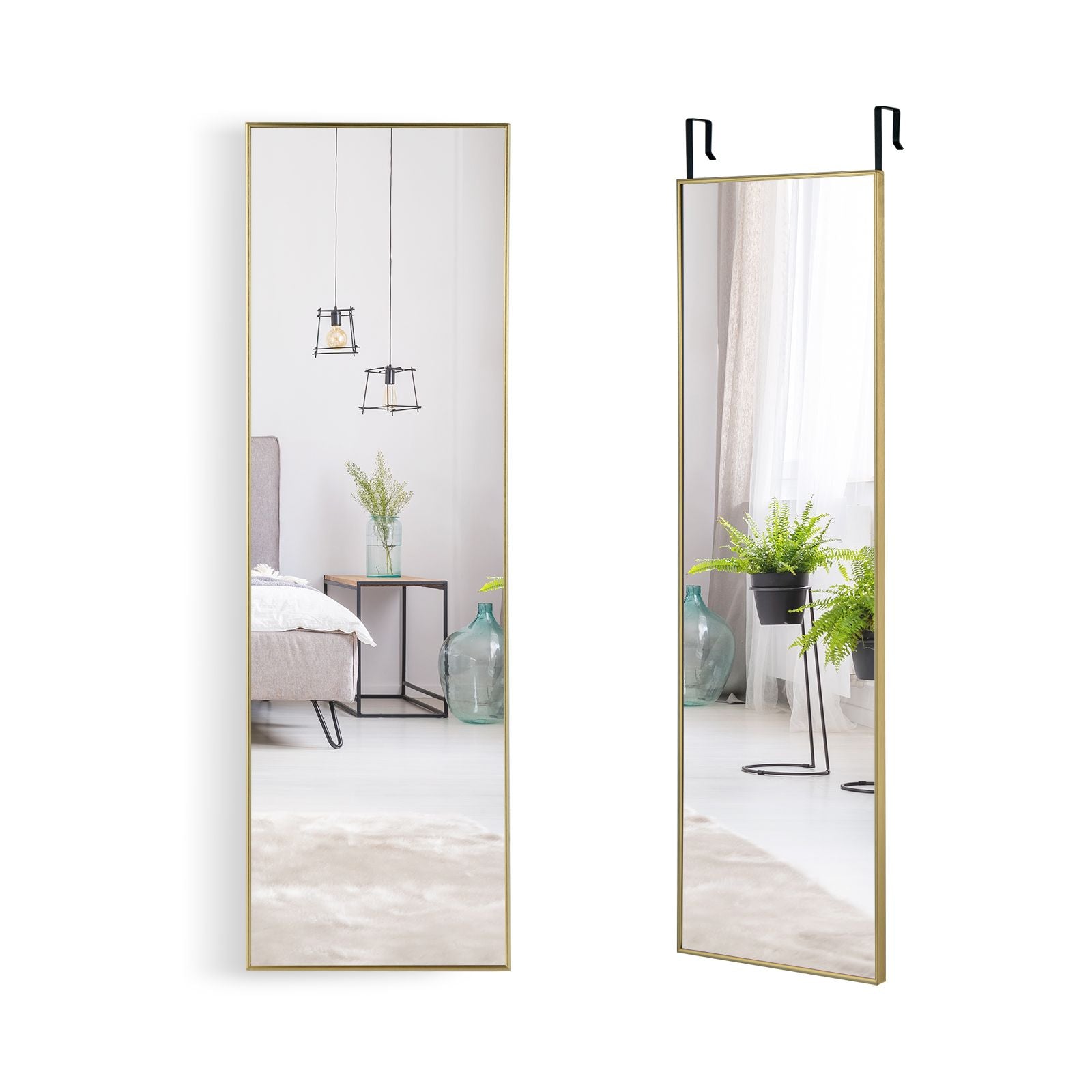 120 X 37 Cm Full Length Wall Hanging Mirror with Adjustable Hook