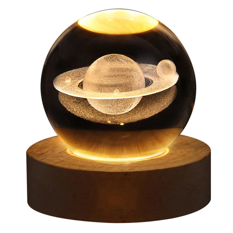 Galaxyastronaut Crystal Ball Night Light: A Unique Glowing Planetarium Experience for Bedside Warmth and Magical Kid Gifts - USB Powered