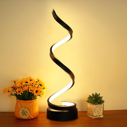 Spiral Glow Duo: Modern Dimmable Table Lamps Set of 2