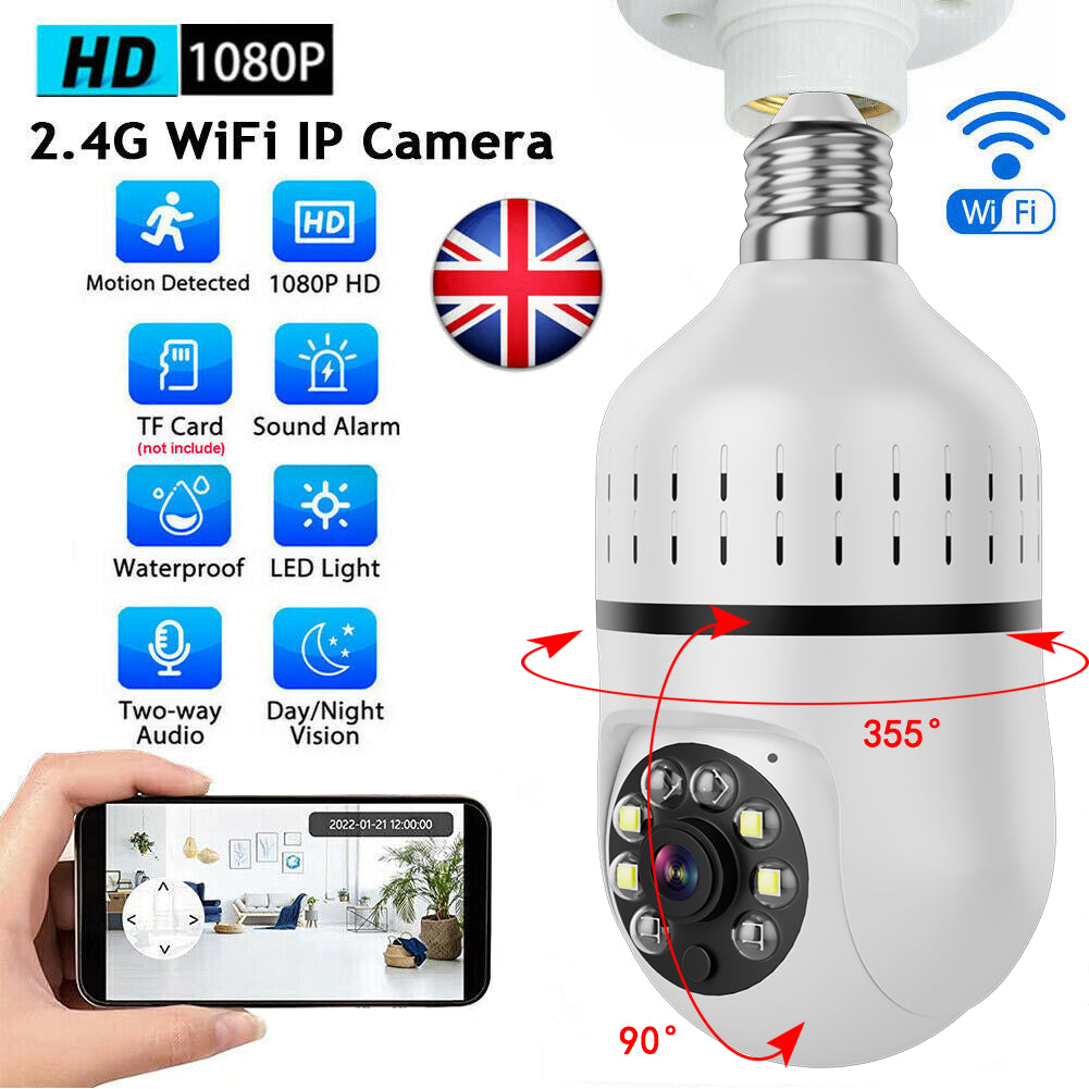 360° Wifi Camera Light Bulb Security Home Camera Wireless CCTV