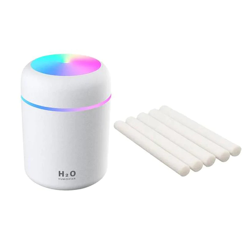 300ml Ultrasonic Aroma Essential Oil Diffuser: Mini USB-Powered Humidifier with Auto Shut-Off & LED Light for Home and Car Use