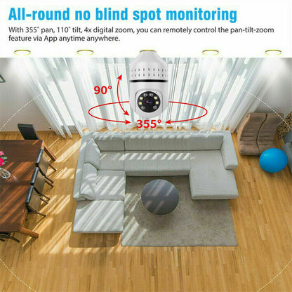360° Wifi Camera Light Bulb Security Home Camera Wireless CCTV