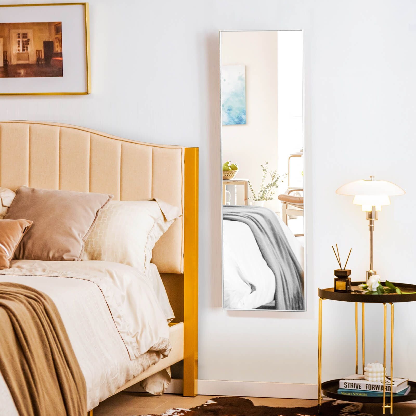120 X 37 Cm Full Length Wall Hanging Mirror with Adjustable Hook