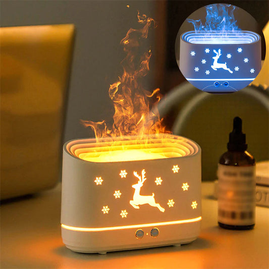 Elk Flame Humidifier Diffuser: Silent Household Atmosphere Lamp for Home Decor