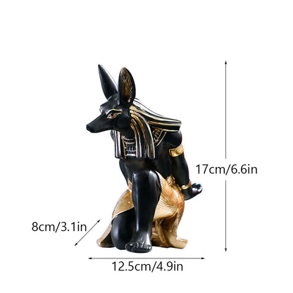 Resin Anubis Dog God Wine Rack Figurines Bastet Bottle Holder Egypt Cat Statue Restaurant Cabinet Tabletop Decor Item
