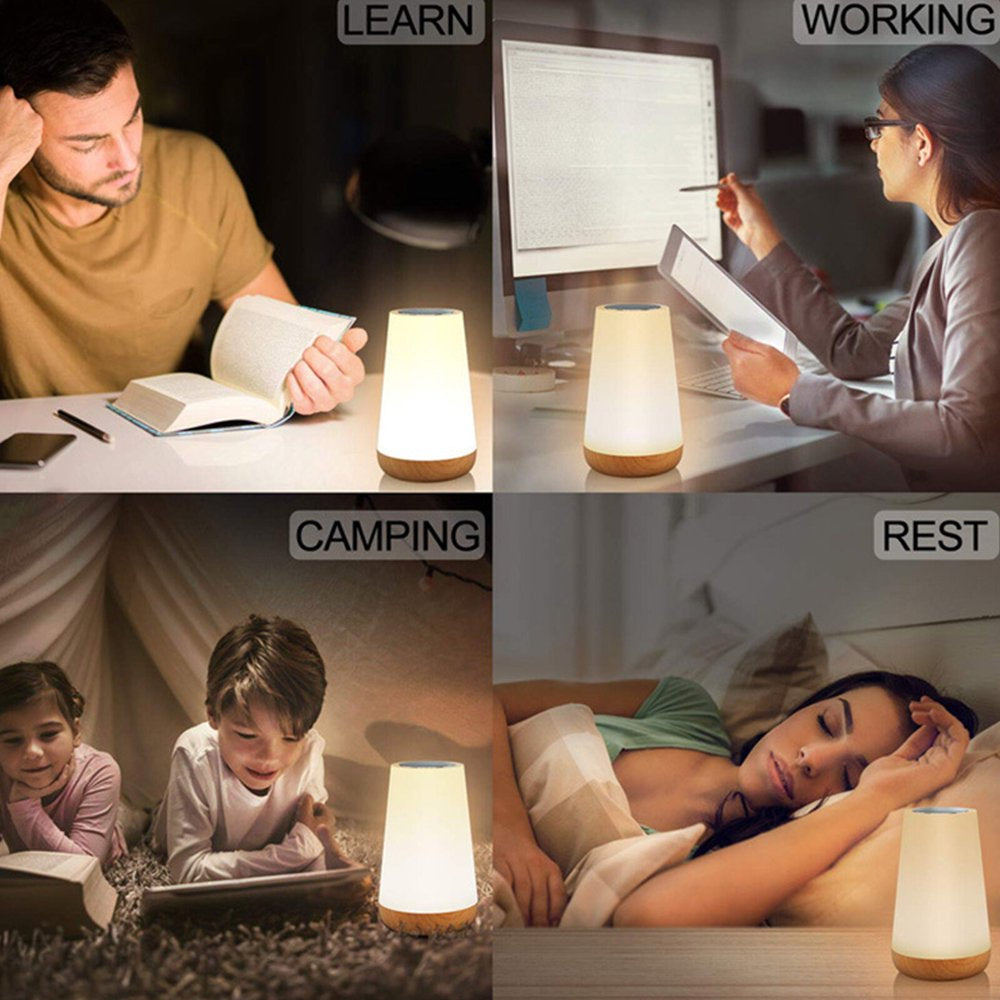 Illuminate Your Space with Style: Portable Touch Lamp, Fashionable Table Bedside Lamps Featuring USB Charging, 5-Level Night Light, and 13 Vibrant Colors