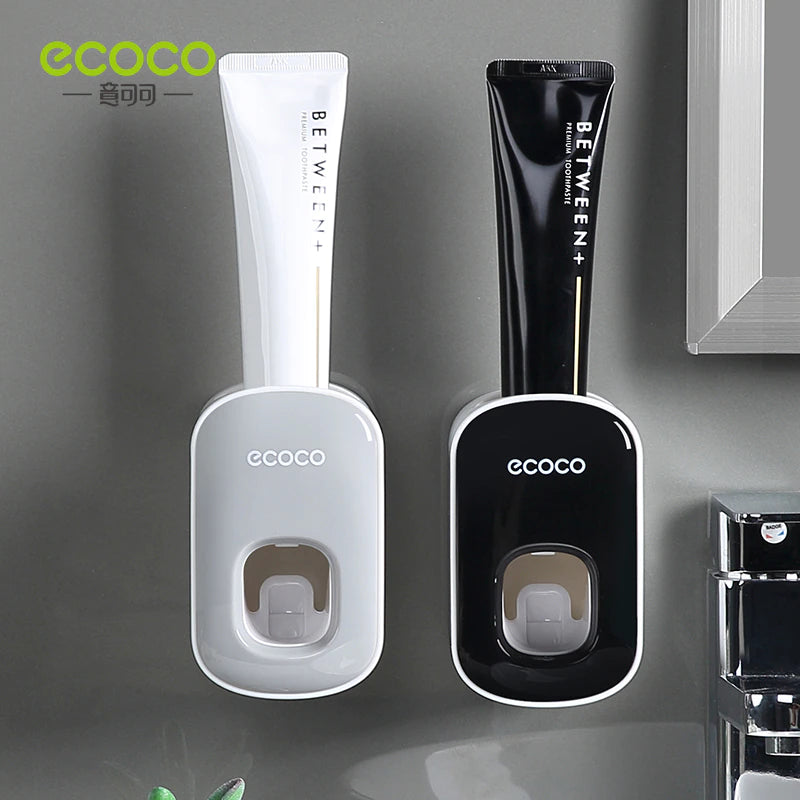 Bathroom Upgrade with ECOCO Automatic Toothpaste Dispenser with Waterproof Toothbrush Holder - Elevate Your Oral Care Experience!