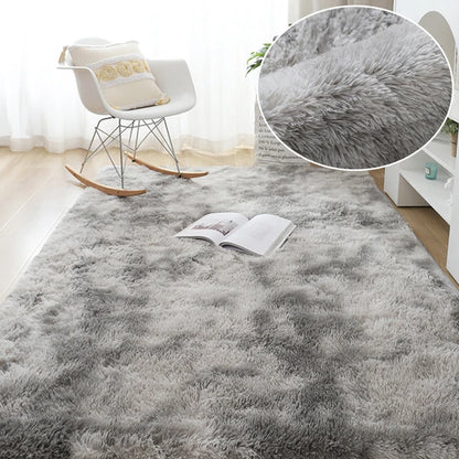Cozy Comfort: Gray Carpet for Living Room - Plush Rug, Fluffy Mats, Anti-Slip, Soft Velvet Carpets for Bedroom and Kids Room