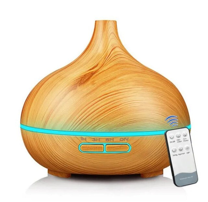 Immerse Your Space: 500 ML Intelligent Colorful Light Wood Grain Aromatherapy Machine – Elevate Your Home with Mist-Aromatherapy, Humidification, and Air Purification in the Bedroom