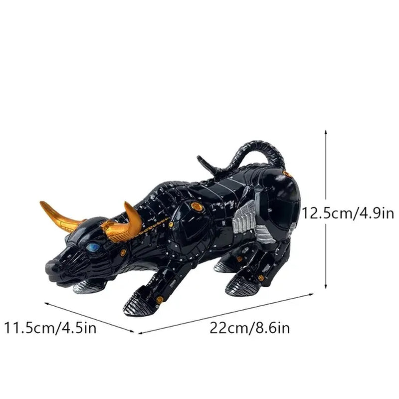Lucky Bull Market Wealth Statue: Enhance Your Office Décor with Feng Shui Fortune Resin Ornament