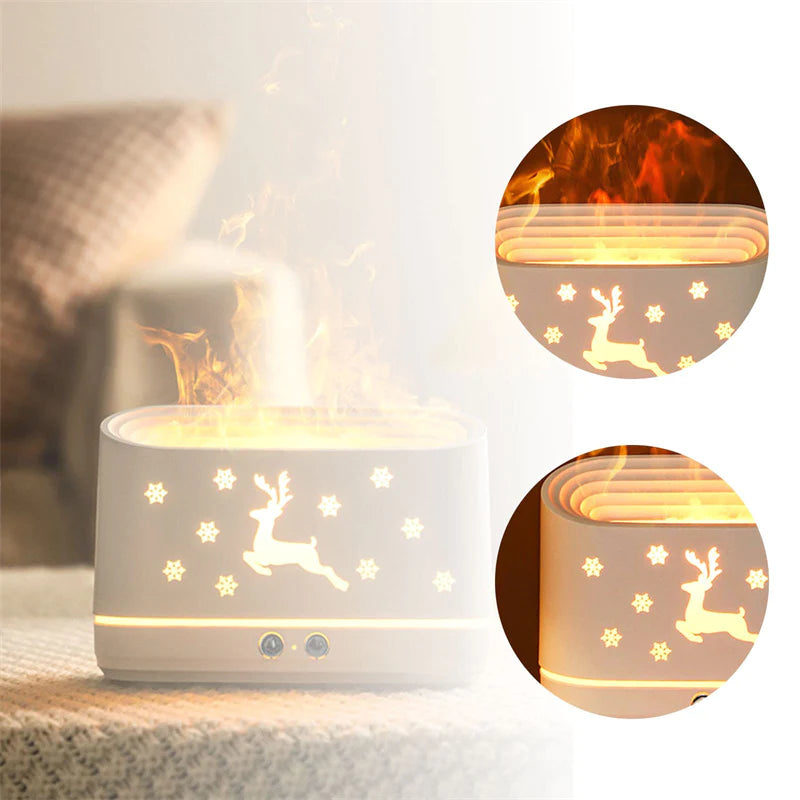 Elk Flame Humidifier Diffuser: Silent Household Atmosphere Lamp for Home Decor