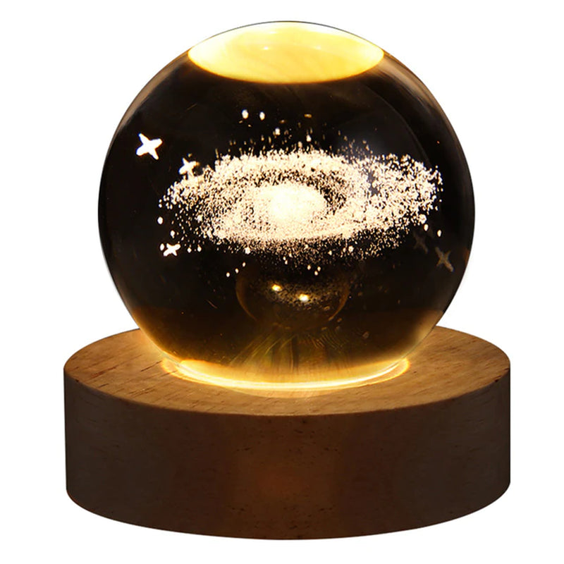Galaxyastronaut Crystal Ball Night Light: A Unique Glowing Planetarium Experience for Bedside Warmth and Magical Kid Gifts - USB Powered