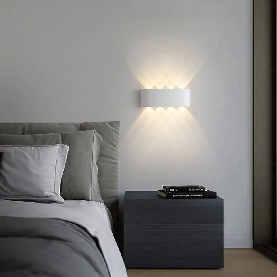 Exterior Elegance, Interior Charm: Waterproof LED Wall Lamp - Creative Minimalist Design for Bedroom and Outdoor Lighting (2W-10W)