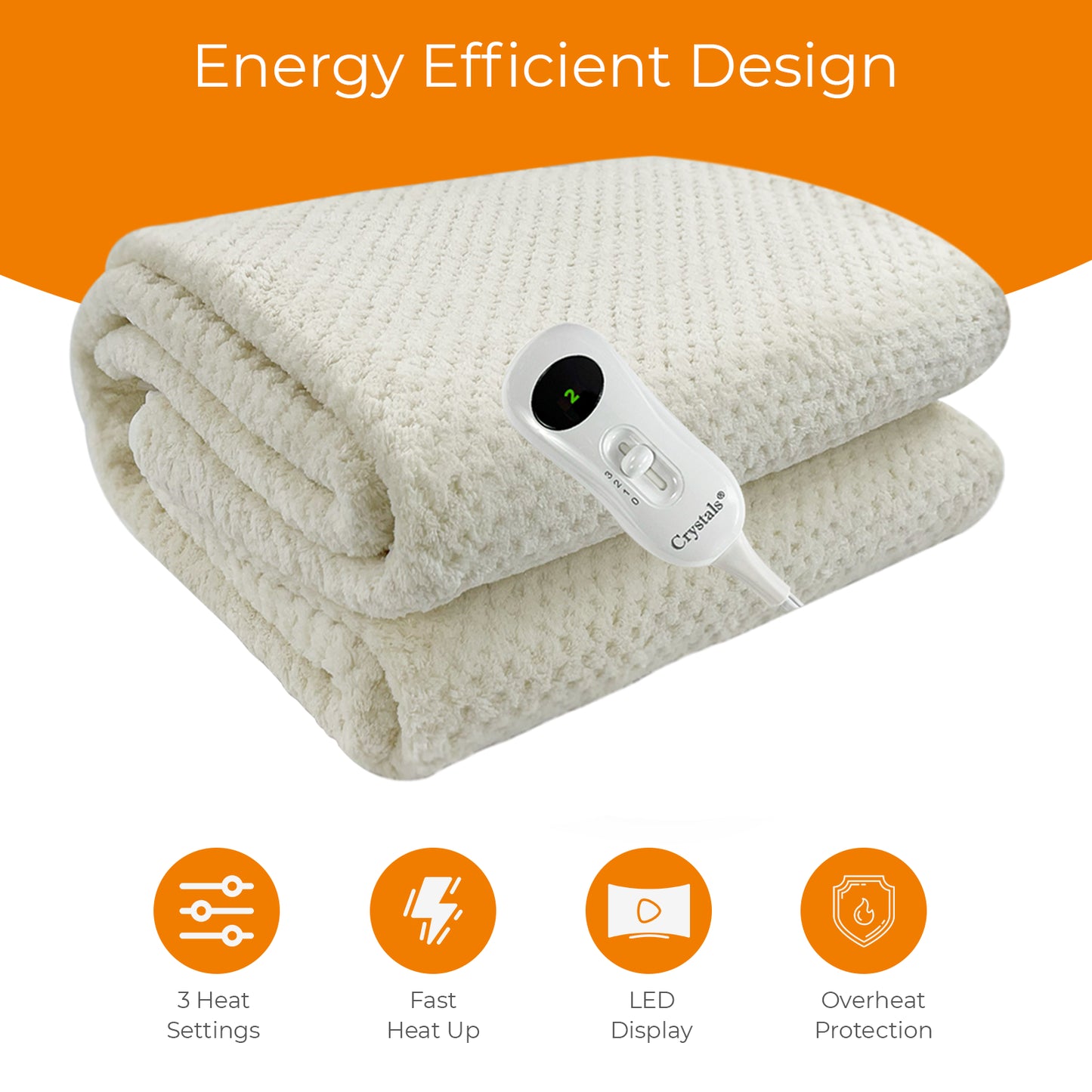 Electric Heated under Blanket Comfort Control Fast Heat up Cosy Warm Washable