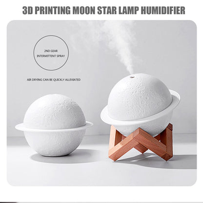 Transform Your Space with the 3D Moon Air Humidifier: 200ml Electric Aroma Diffuser, Ultrasonic Mini Air Humidifier with USB Fogger, Mist Maker, and LED Light