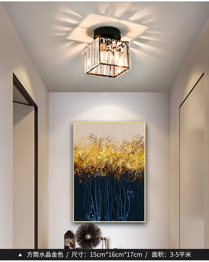 Nordic Modern Crystal Ceiling Lamp Indoor Ceiling Lamp Corridor Staircase Bedroom Restaurant Decoration